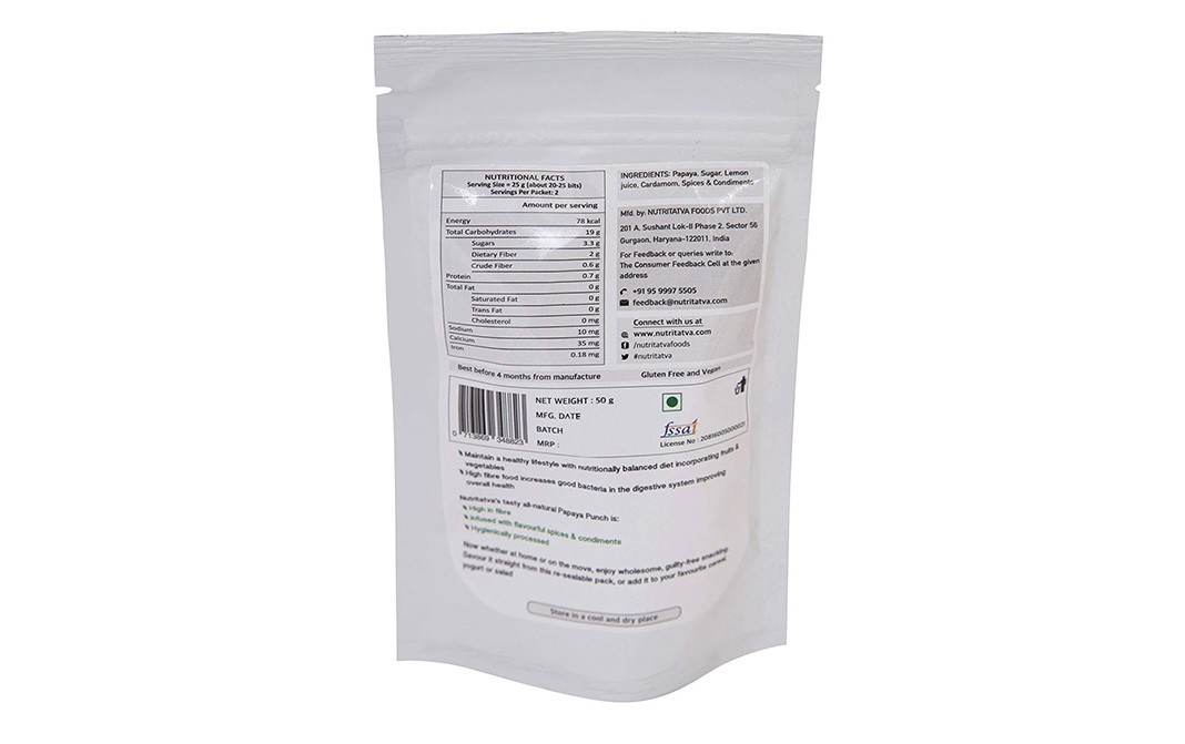 Nutritatva Papaya Punch, Papaya Bits   Pack  50 grams